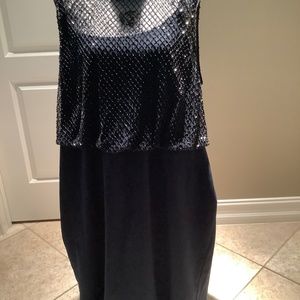 Adrianna  Papel Dark Blue Beaded Cocktail Dress.  24W.  NWT